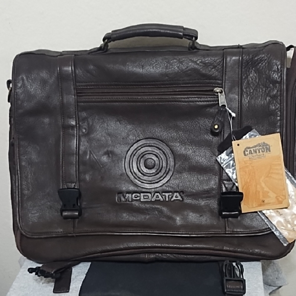 Dark Brown Leather Messenger Bag